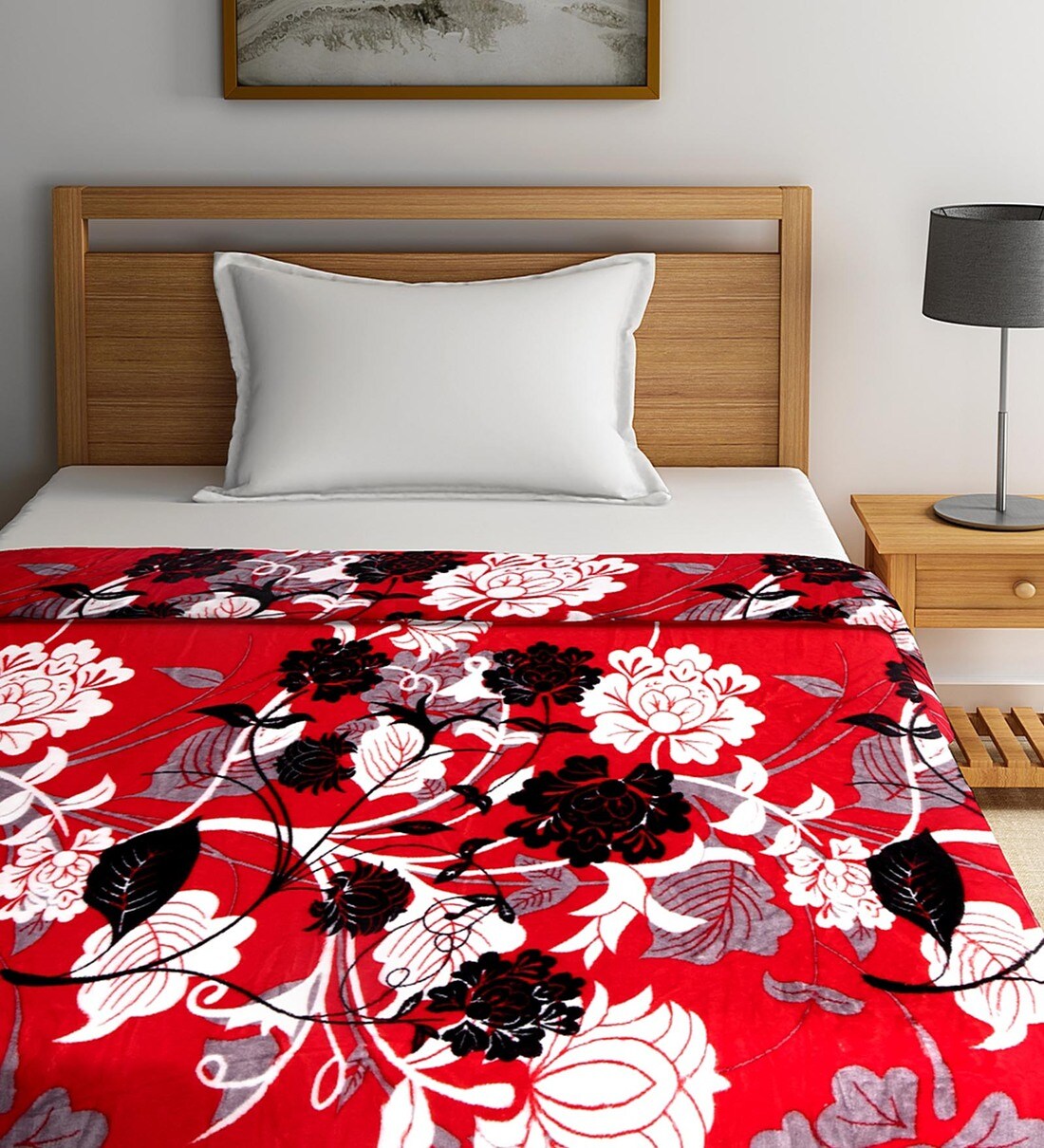 Buy Red Polyester 210 GSM Single Bed Ac Room Blanket By Neudis Online