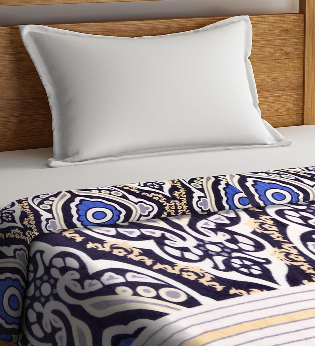 Buy Yellow Polyester 210 GSM Single Bed AC Room Blanket by Neudis