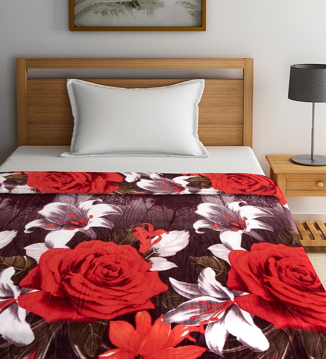 Buy Red Polyester 210 GSM Single Bed Ac Room Blanket By Neudis Online