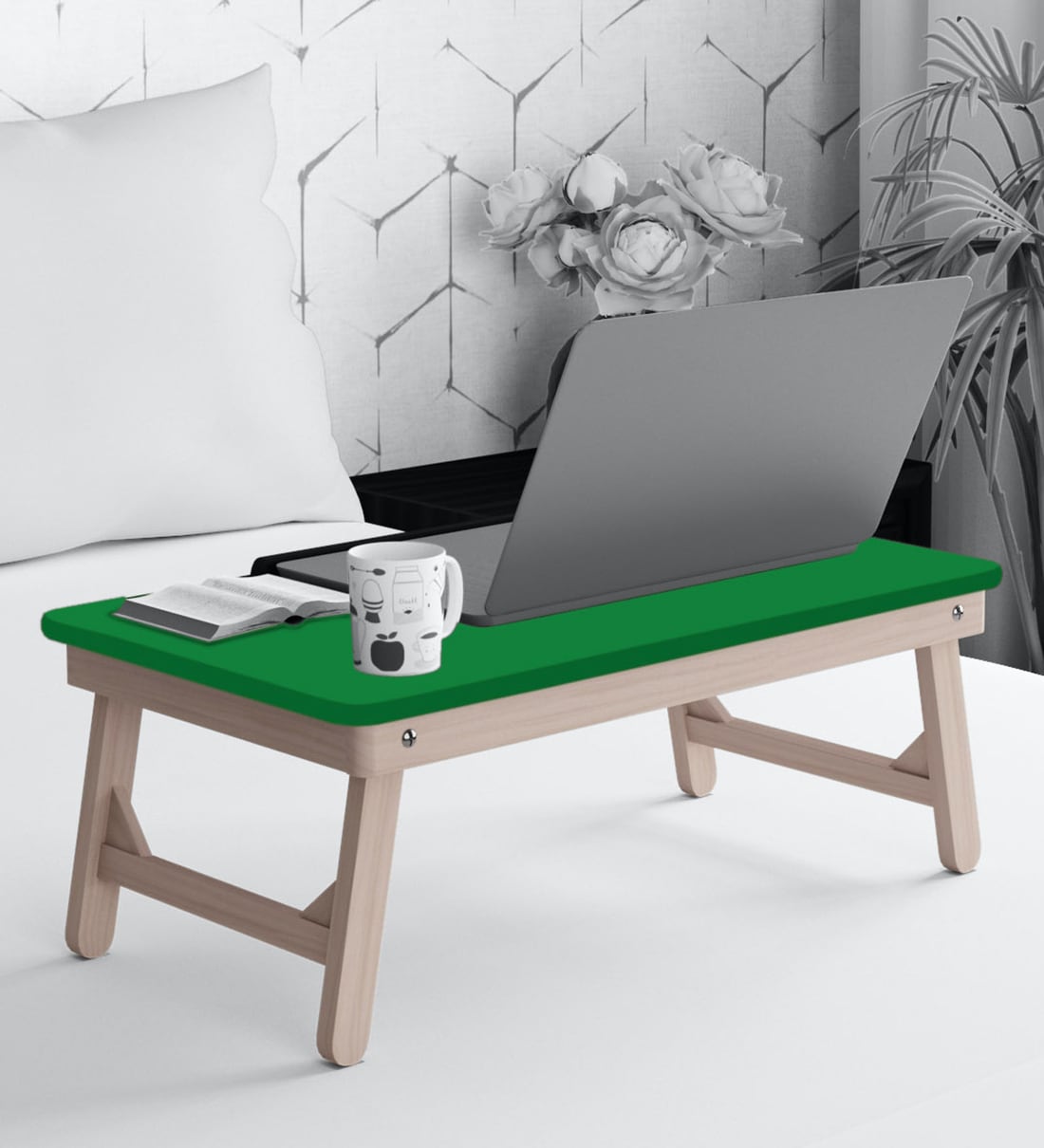 Buy Portable Table in Green Colour by Sattva Online Portable Tables