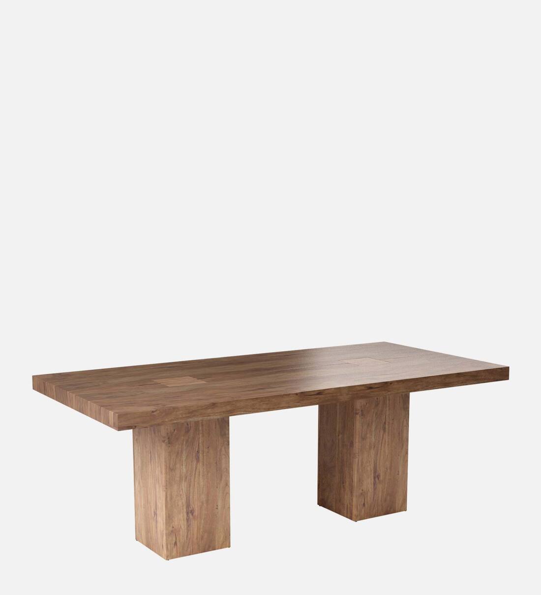 Buy Portland Solid Wood 6 Seater Dining Table In Premium Acacia Finish