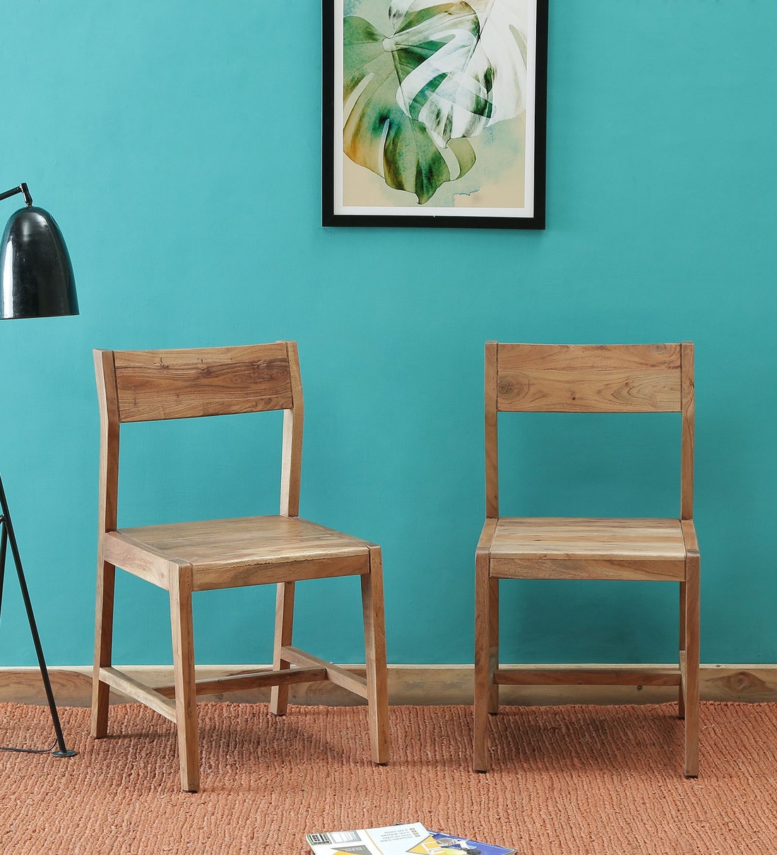 Buy Portland Solid Wood Dining Chair (Set of 2) in Natural Acacia