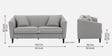 Polon Fabric 2 Seater Sofa In Light Grey Colour