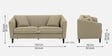 Polon Fabric 2 Seater Sofa In Honey Beige Colour