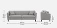 Polon Fabric 3 Seater Sofa In Light Grey Colour