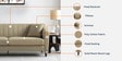 Polon Fabric 3 Seater Sofa In Light Grey Colour