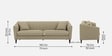 Polon Fabric 3 Seater Sofa In Honey Beige Colour