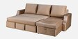 Portland Fabric Pull Out Sofa Cum Bed In Light Brown Colour With Storage