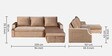 Portland Fabric Pull Out Sofa Cum Bed In Light Brown Colour With Storage