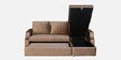 Portland Fabric Pull Out Sofa Cum Bed In Light Brown Colour With Storage