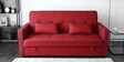 Porto Fabric Convertible Sofa Cum Bed In Maroon Colour With Storage