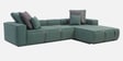 Portofino Chenille Fabric LHS Sectional Sofa in Pine Green Colour