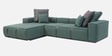 Portofino Chenille Fabric RHS Sectional Sofa in Pine Green Colour