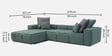 Portofino Chenille Fabric RHS Sectional Sofa in Pine Green Colour