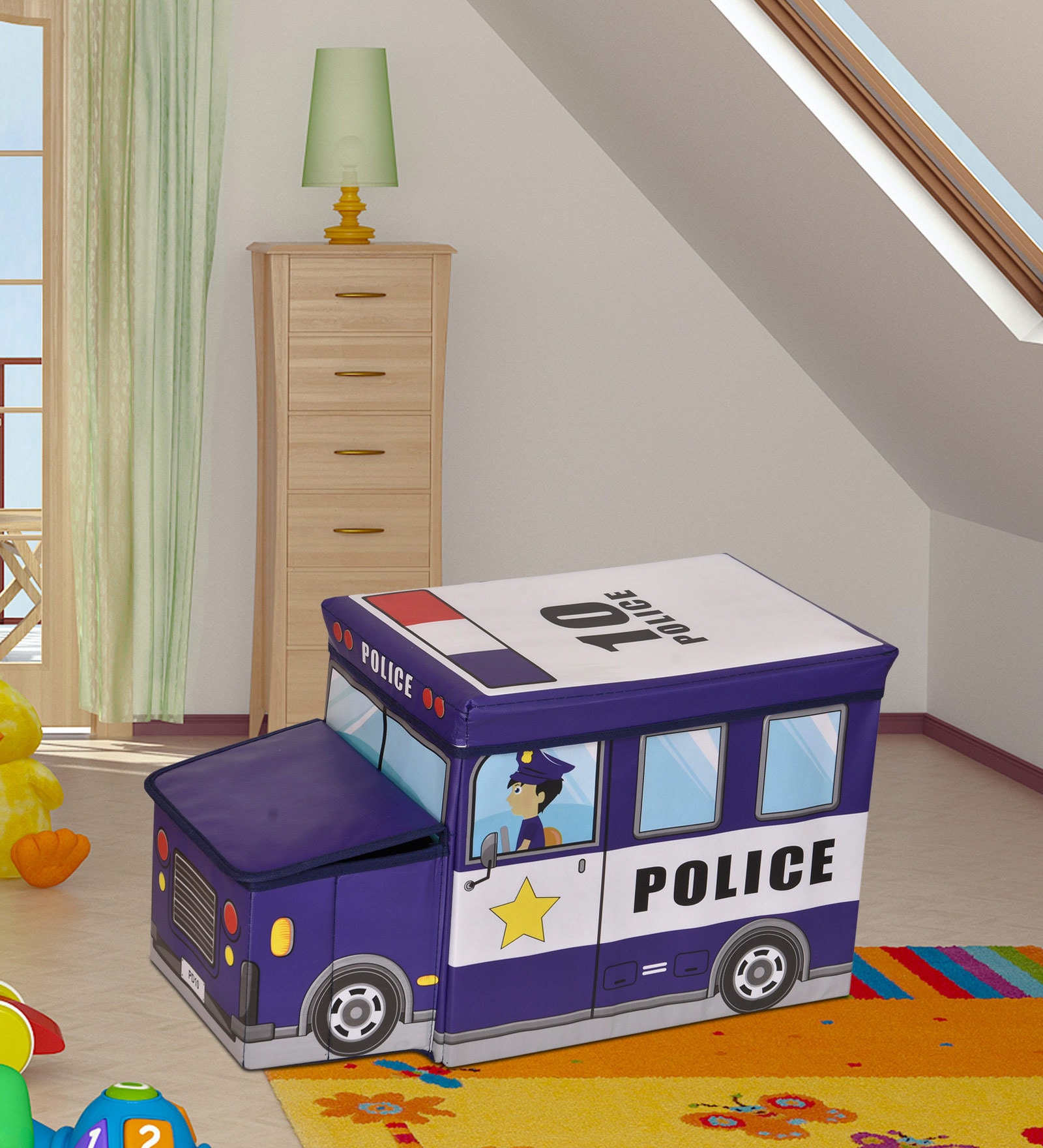 Police Bus Trunk Box in Blue Colour