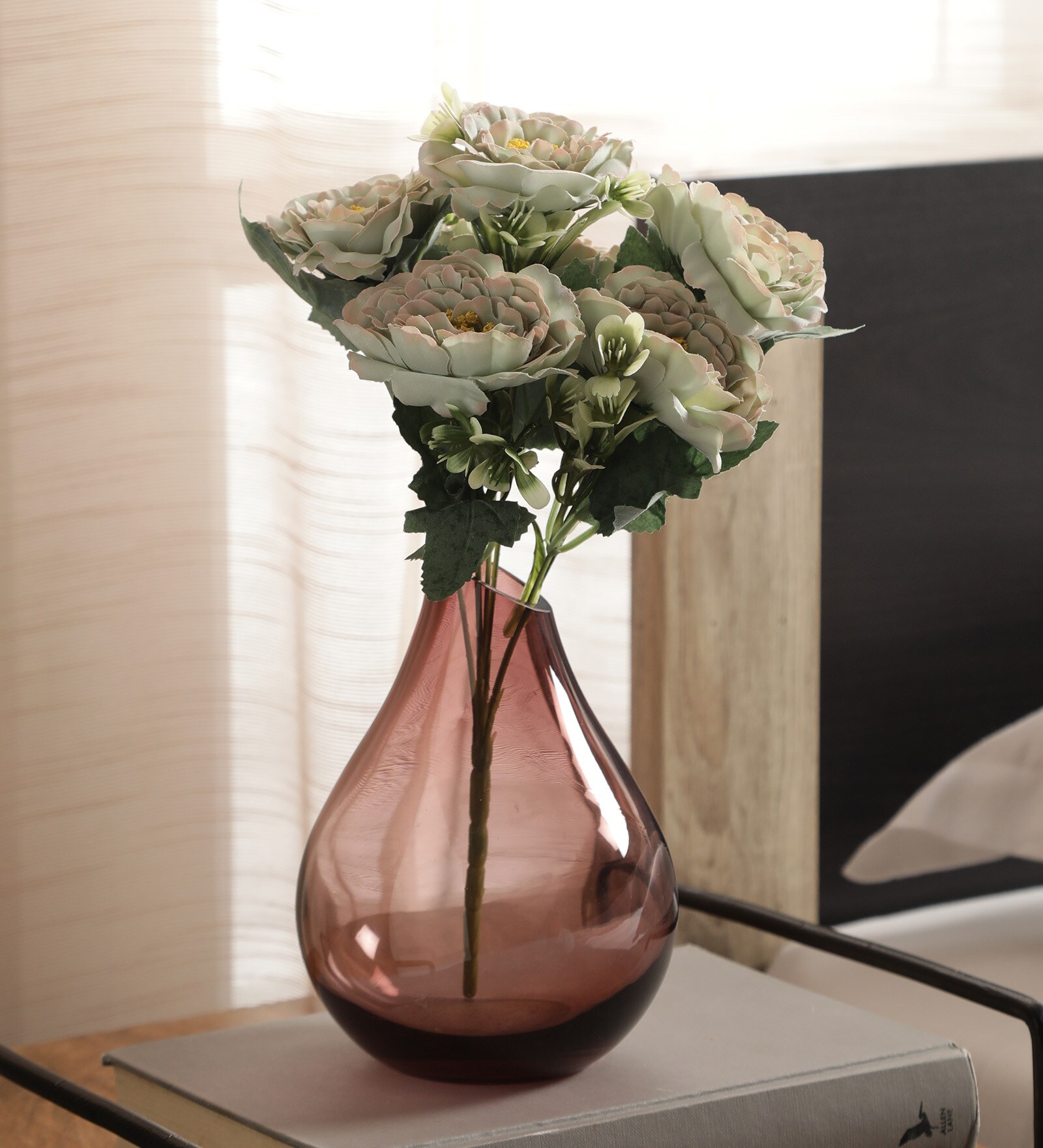 Grey Fabric Peony Artificial Flowers