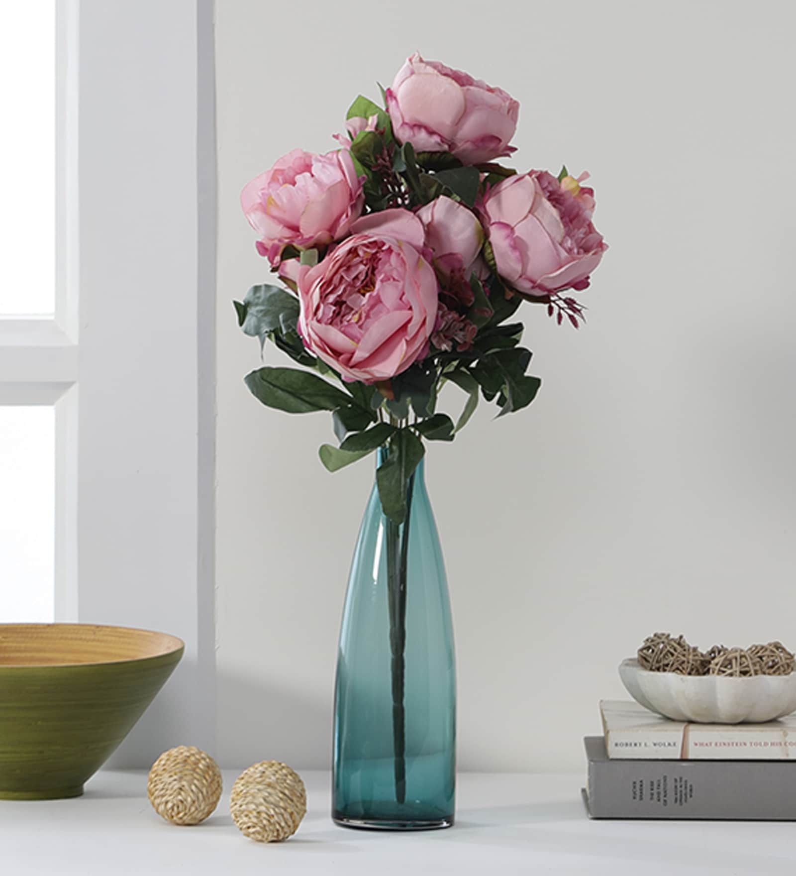 Brown Fabric Luxurious Peony Artificial Flowers