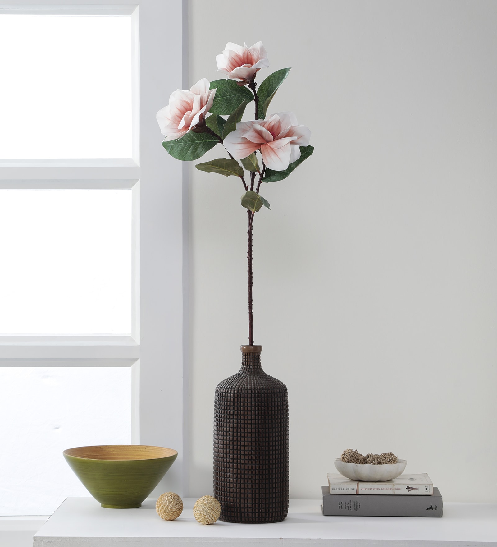 Brown Fabric Glorious Magnolia Flower Artificial Flowers