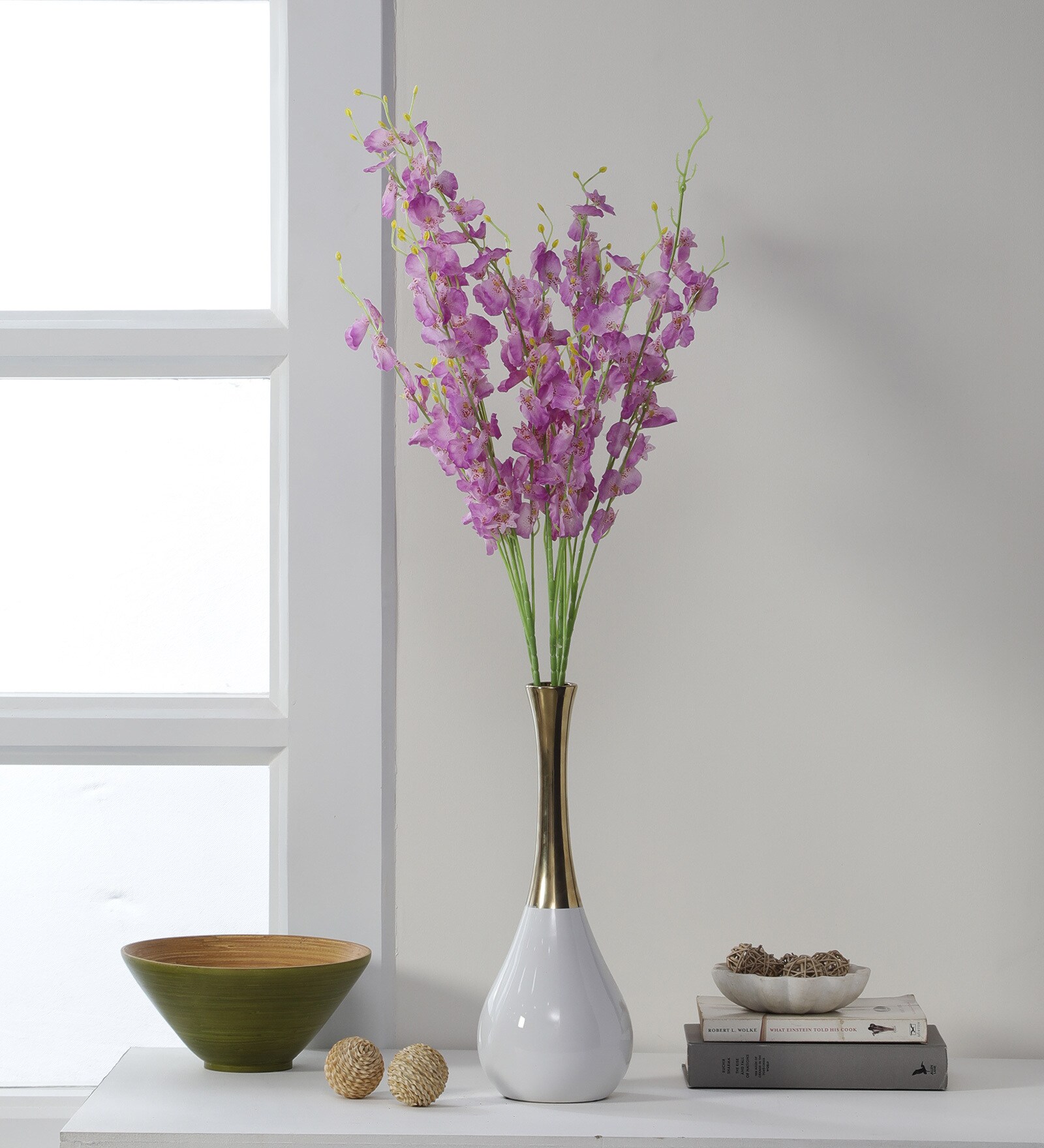 Purple Fabric Orchid Flower Sticks Artificial Flowers