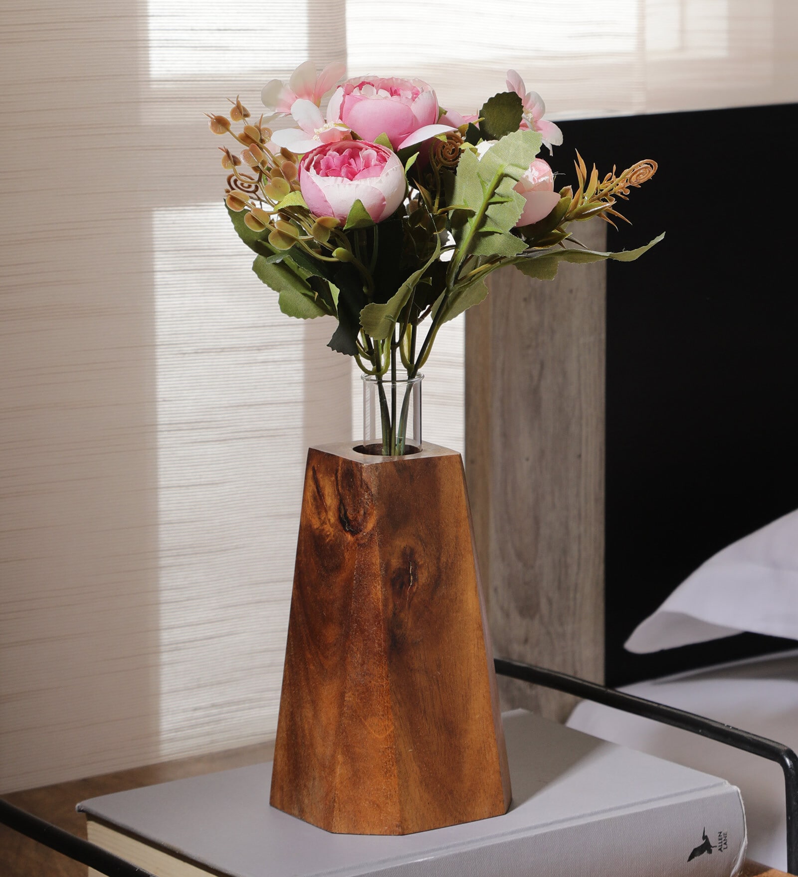 Pink Fabric Artificial Stunning Peony Flower Bunch