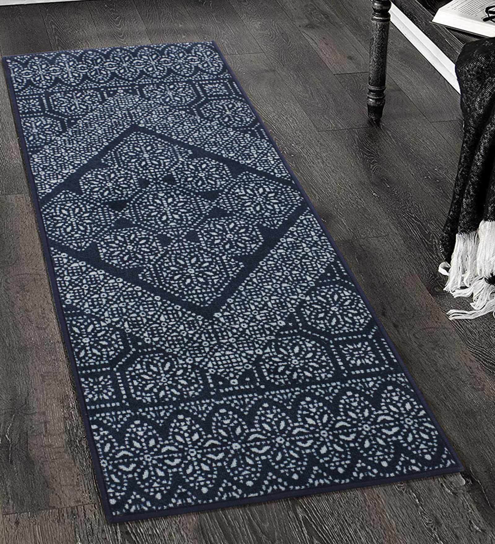 Buy Polyamide Damask Pattern Nylon 5 x 2 Feet Machine Made Bedside ...