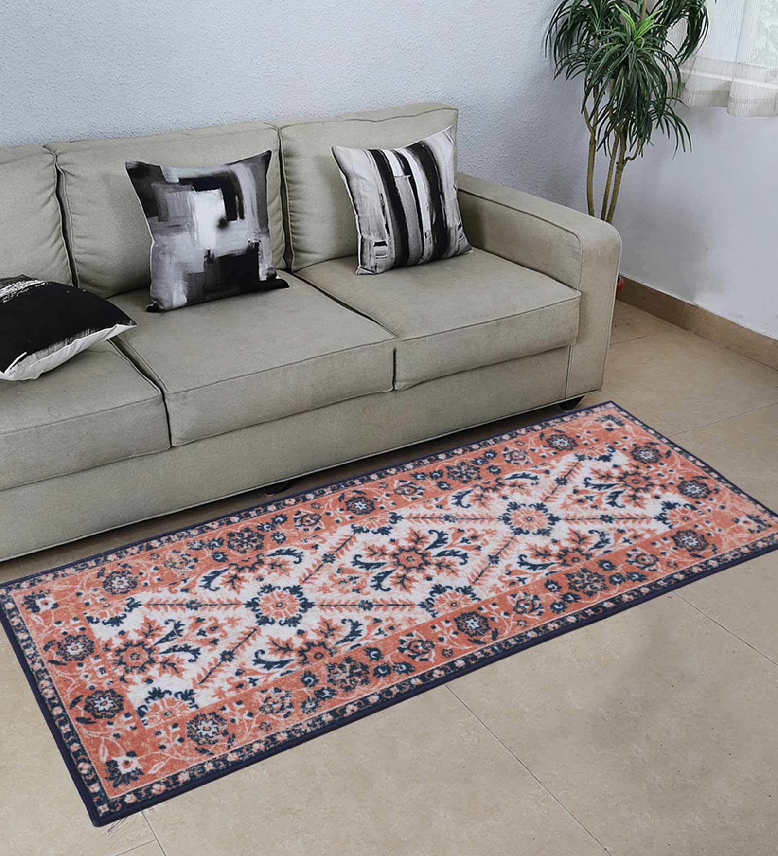 Buy Polyamide Kilim Pattern Nylon 5 X 2 Feet Machine Made Bedside ...