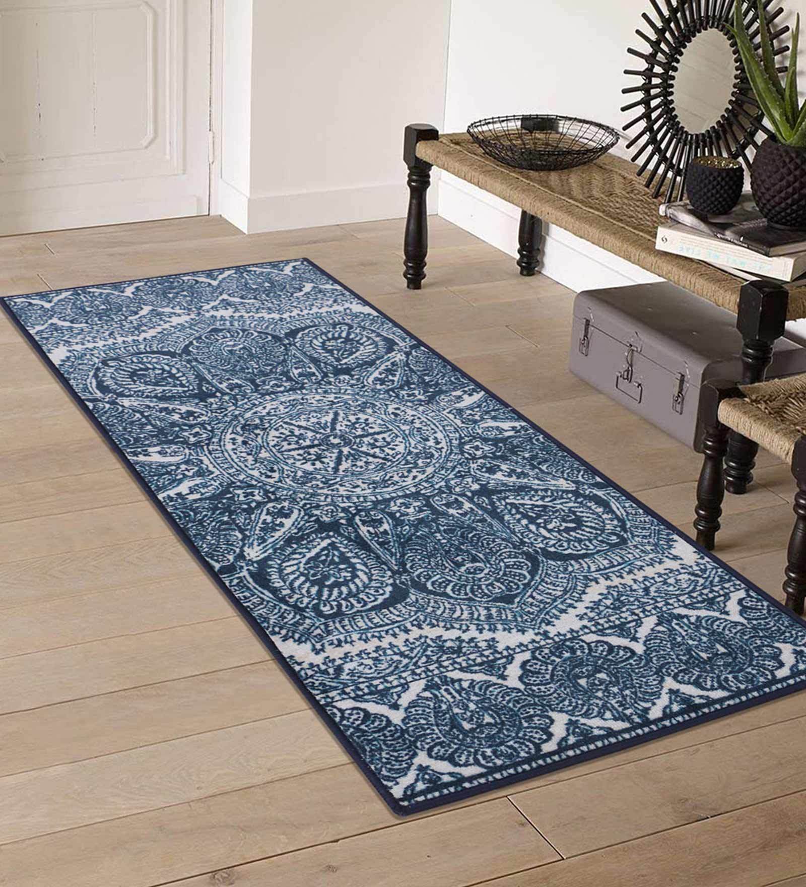 Buy Polyamide Oriental Pattern Nylon 5 X 2 Feet Machine Made Bedside ...