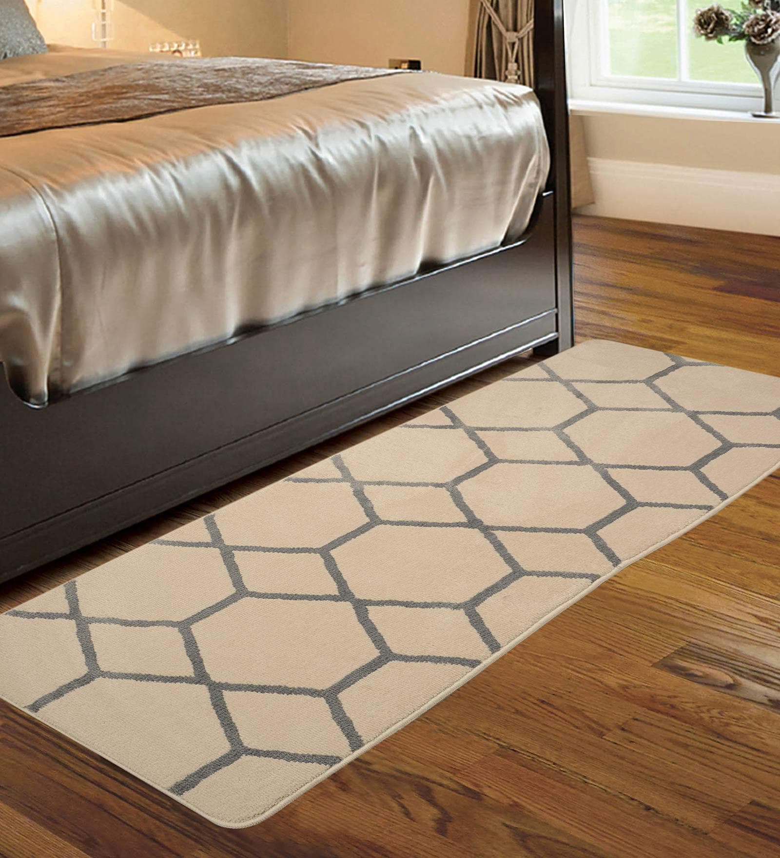Beige Polyester 20 x 72 Inches Hand Tufted Floor Runner
