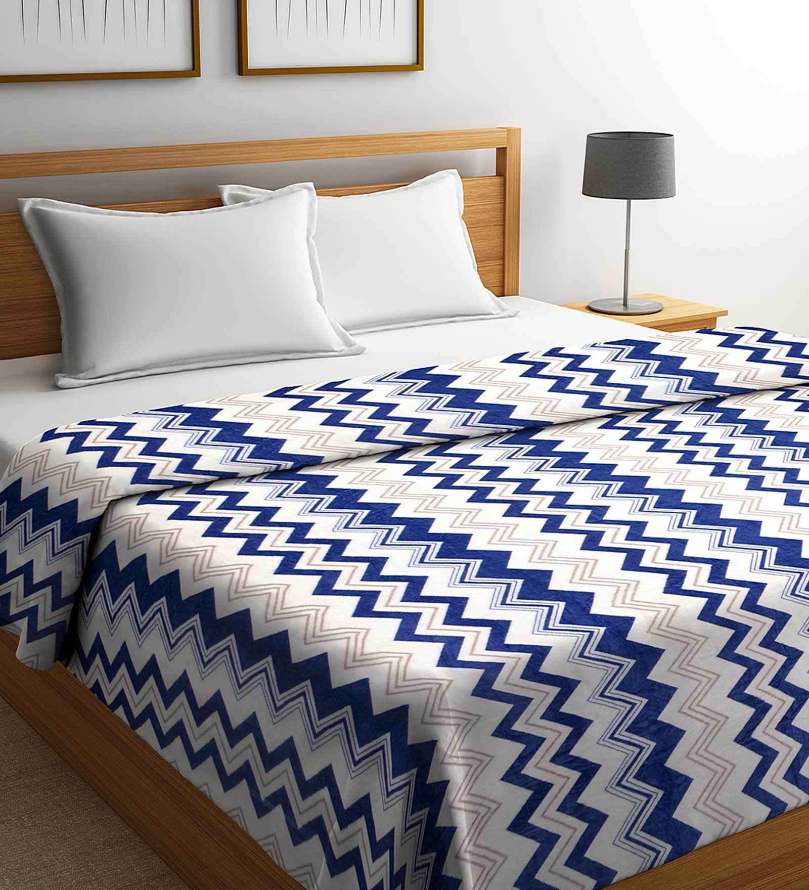 Buy Blue Polyester 230 GSM Double Bed AC Room Blanket by Neudis at 37% ...