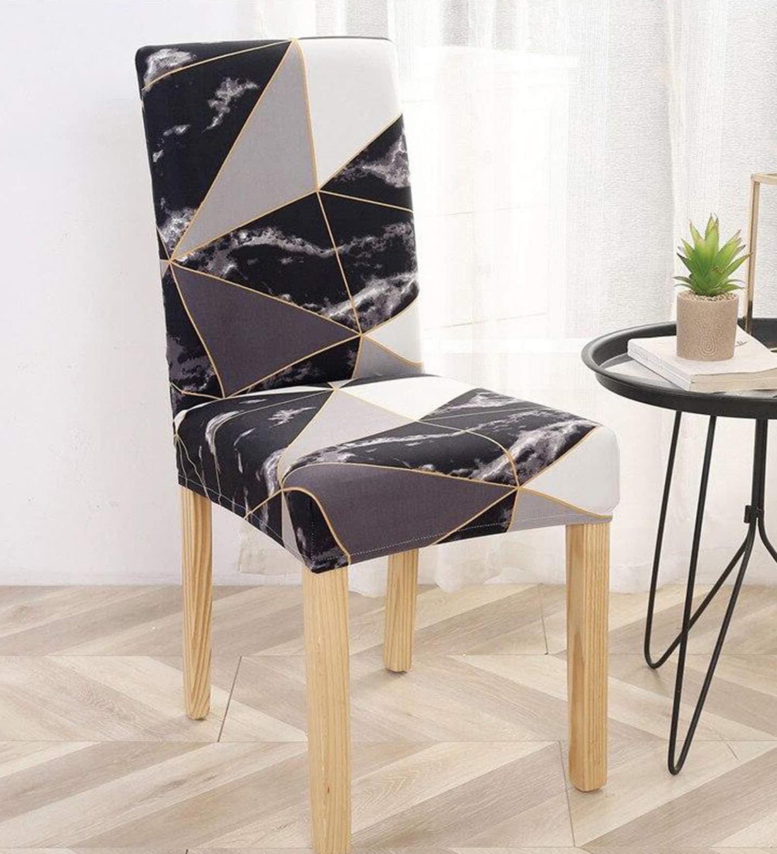 Blue Floral Polyester 17x18 Inches Chair Cover