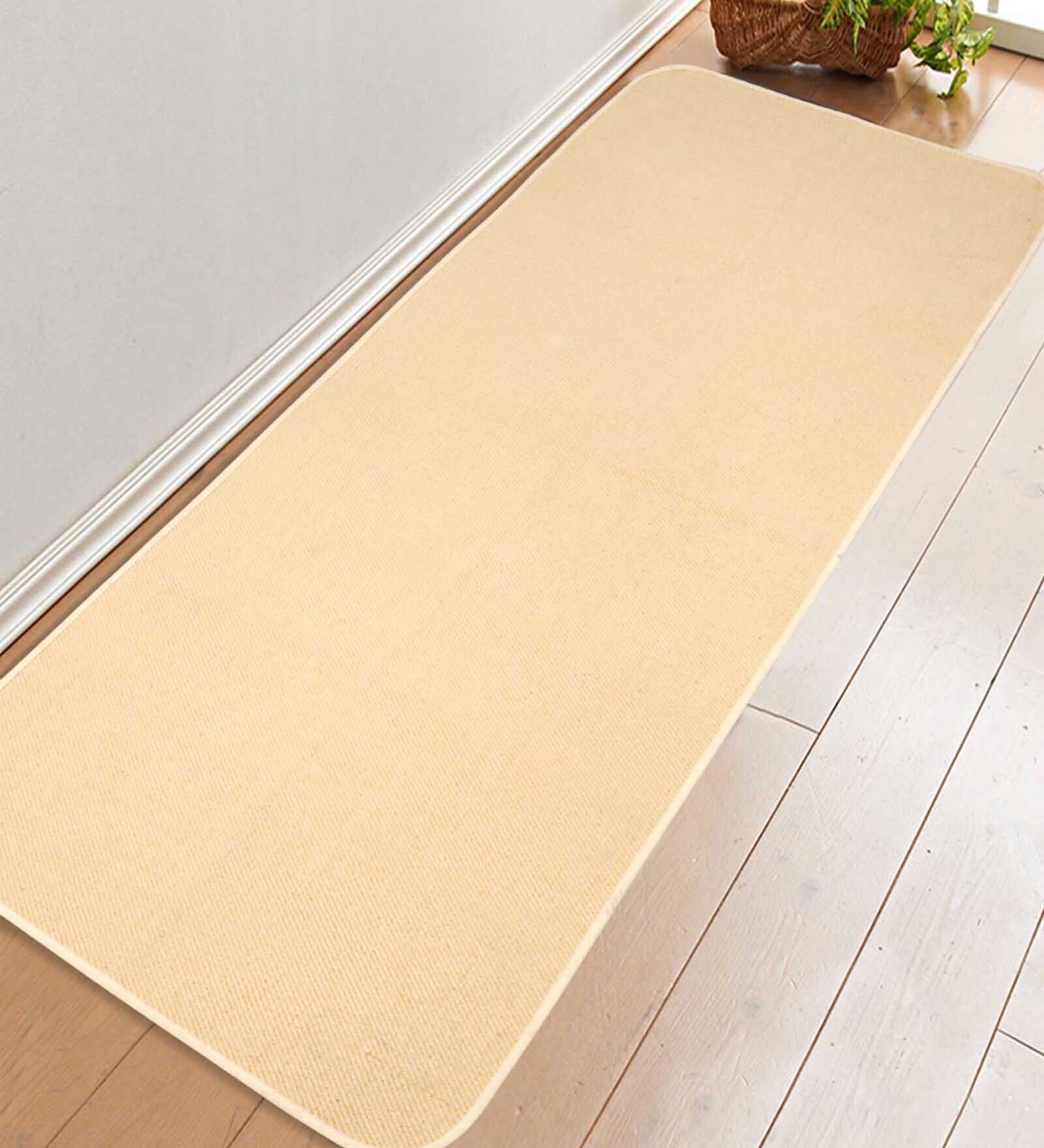 Beige Polyester Foldable Anti Skid 5 ft x 1.65 ft Yoga Mat