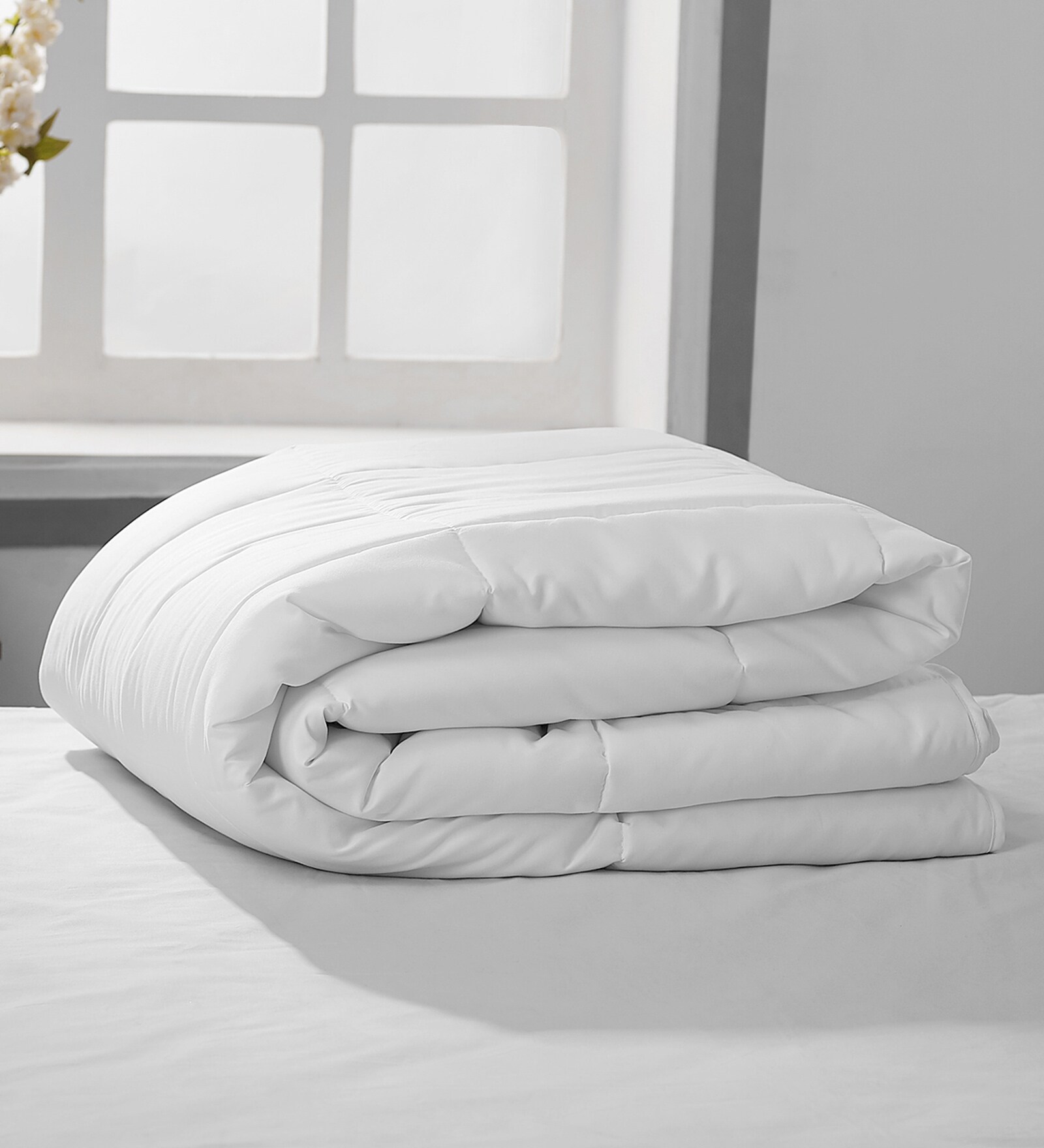 Buy White Polyester 150 AC Room Double Bed Duvet Insert by home at 55