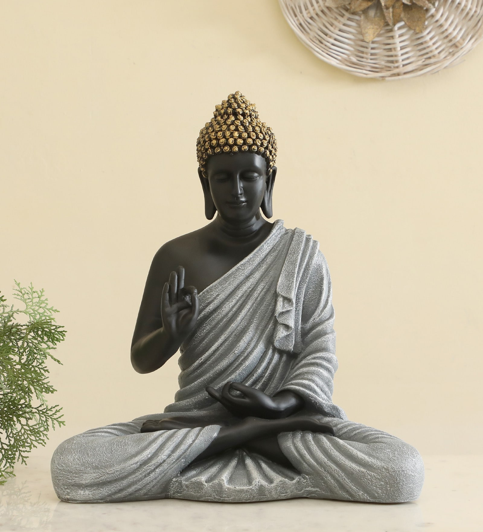 Polyresin Grey Ory Buddha Decor