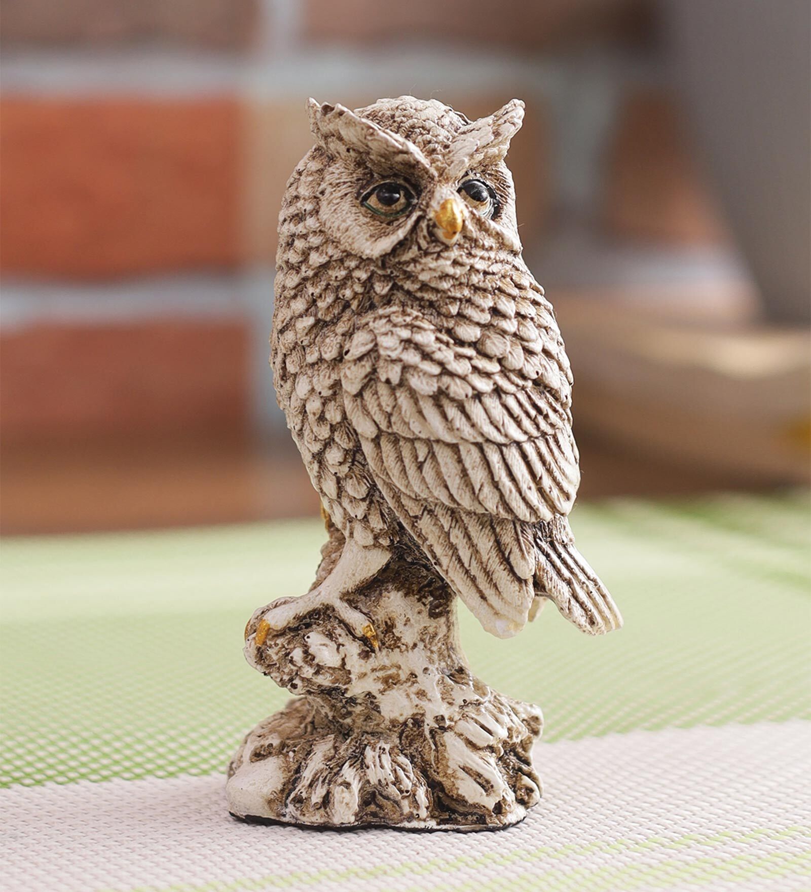 Polyresin Owl Sitting On Tree Figurine