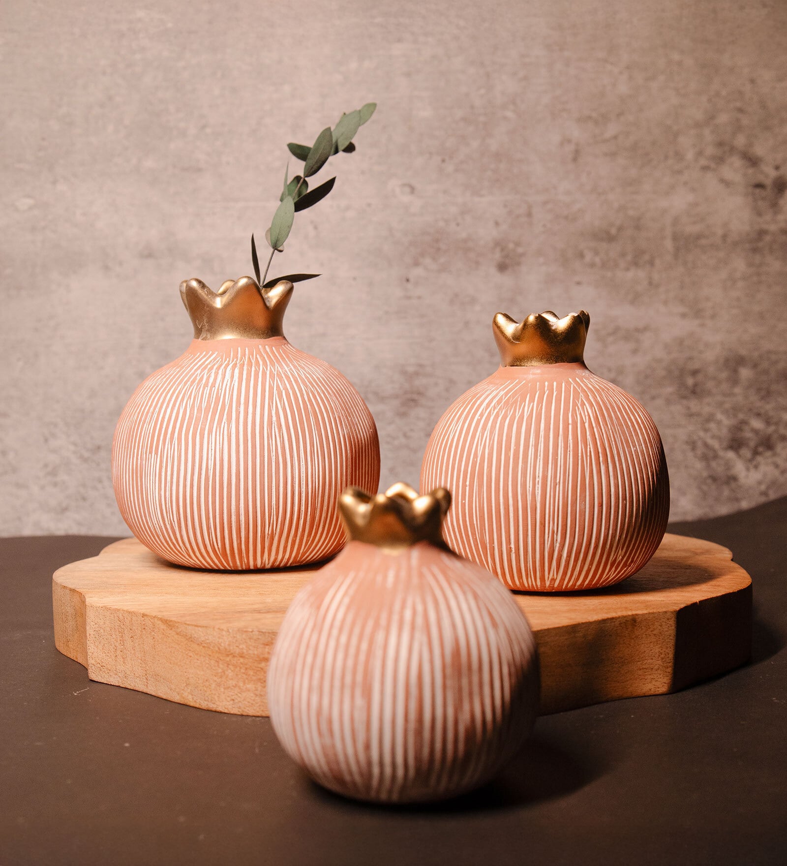Pomegranate Glory Vase Set Of 3 Pomegranate Glory Vase Set Of 3