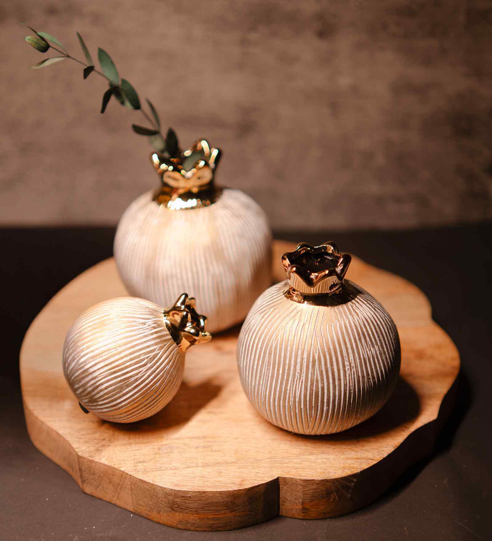 Pomegranate Jewel Vase Set of 3