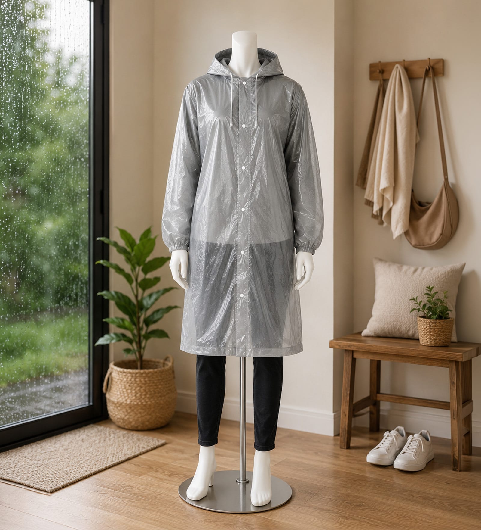 Transparent Unisex Poncho Raincoat
