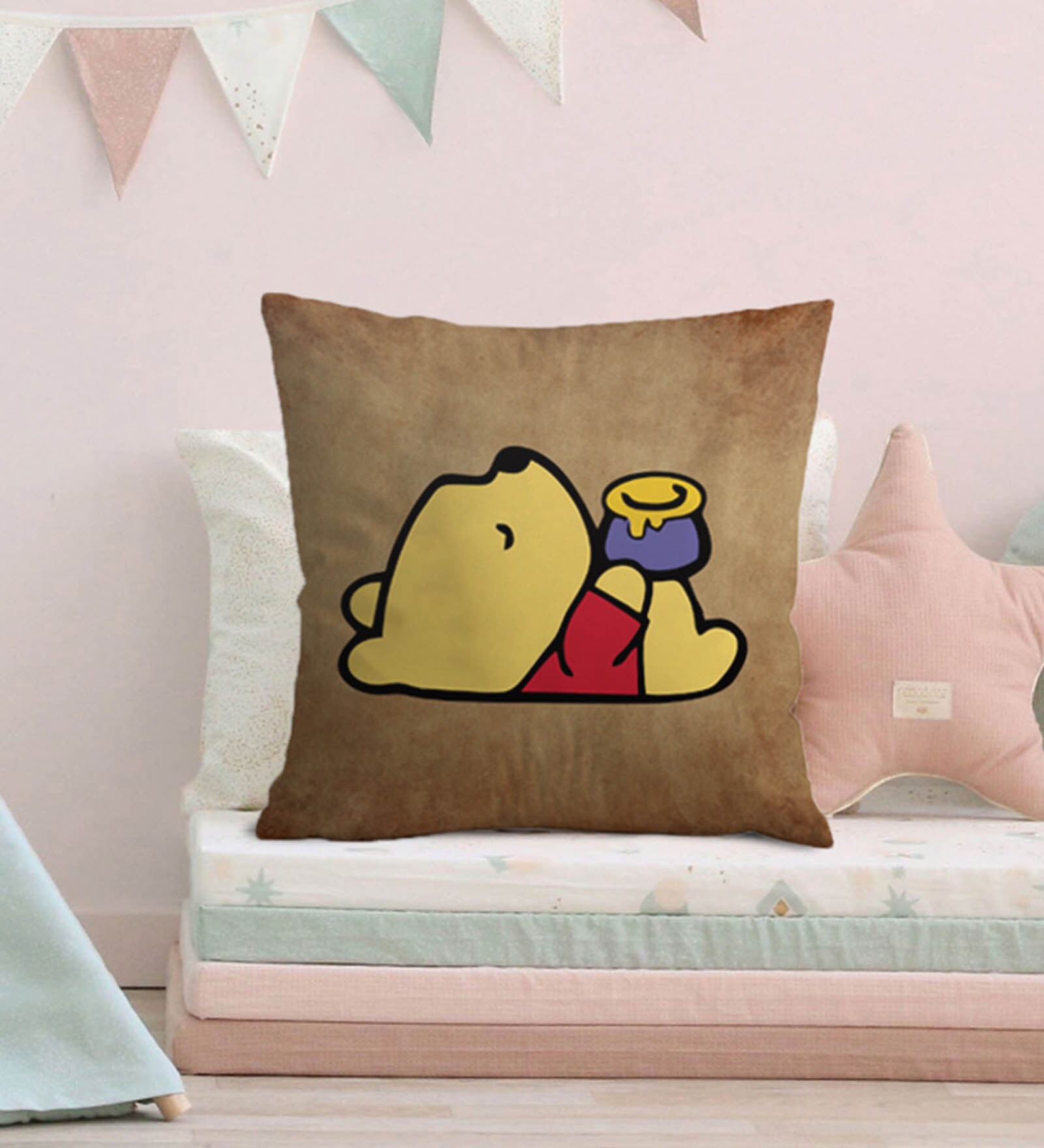 Canvas Cushion with Winnie The Pooh Print