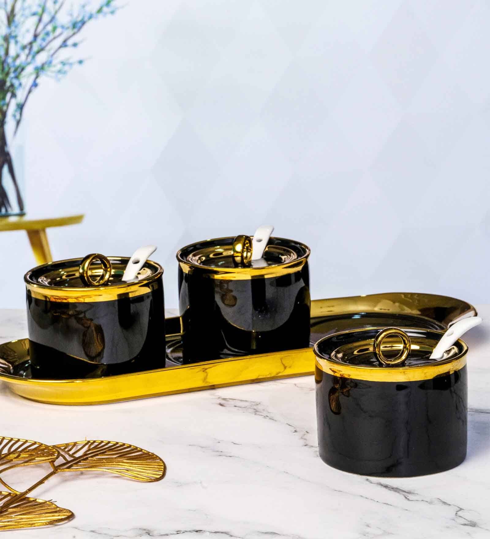 Porcelain Carla Server set with Spoon & Tray set of 7pcs
