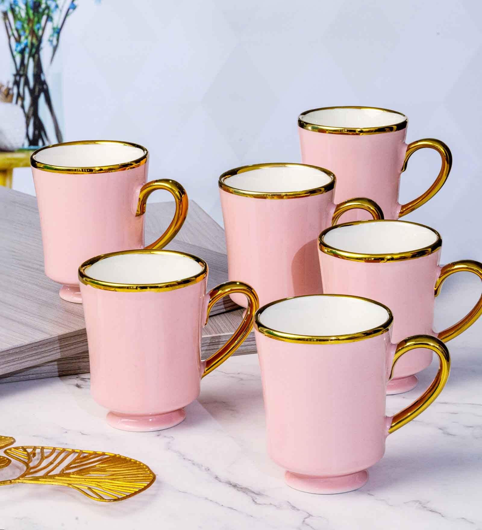 Porcelain Coffee/Tea Gold Design Mug Set of 6pcs