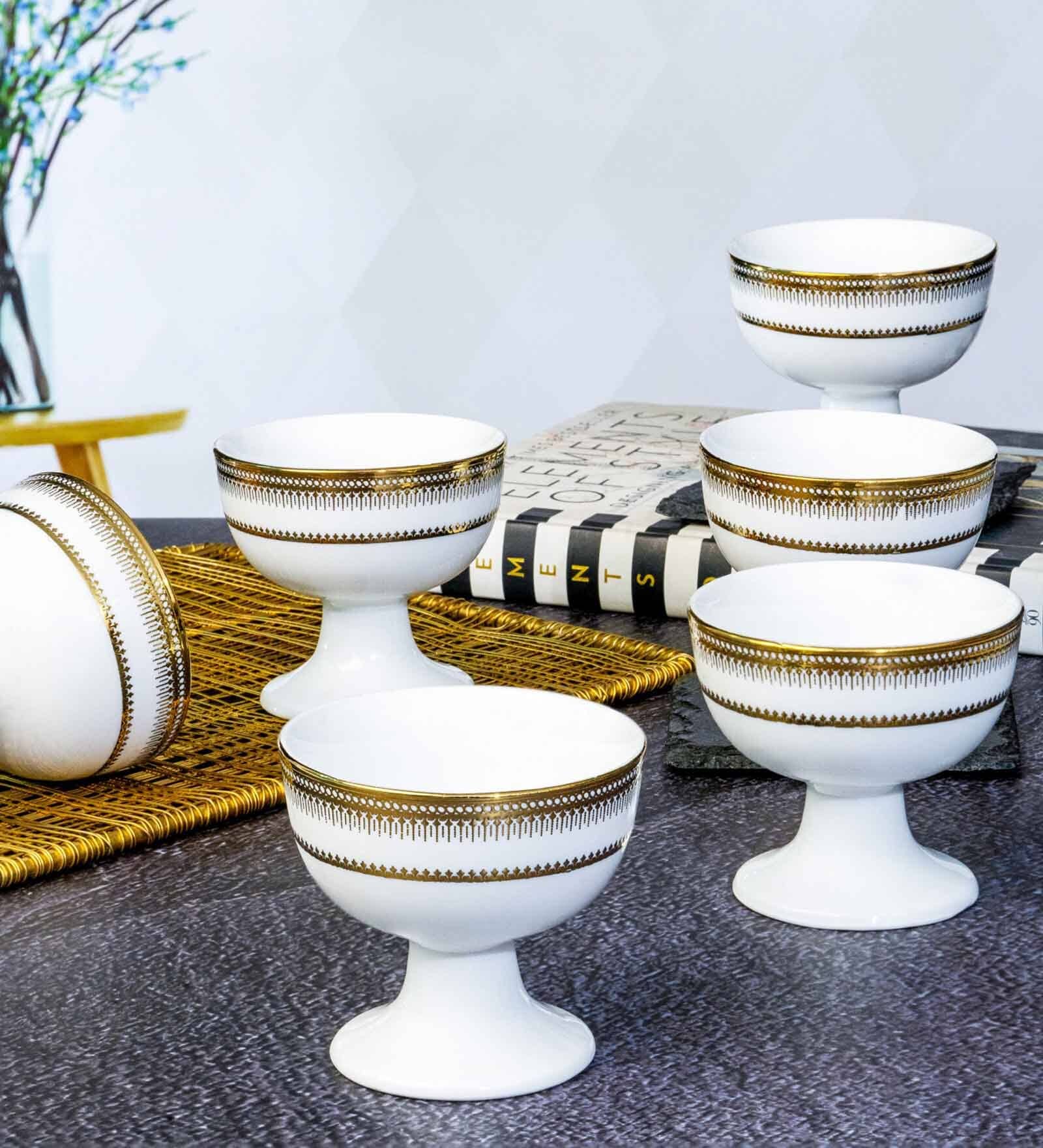Porcelain Footed Bowl Set of 6pcs