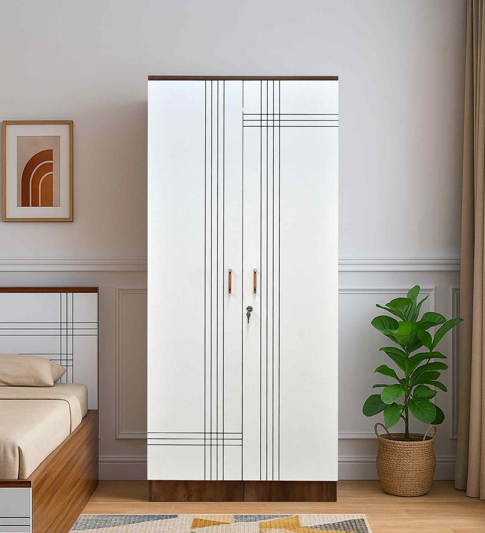 Portland 2 Door Wardrobe With In Dusky Basalt And Ceramic White Finish