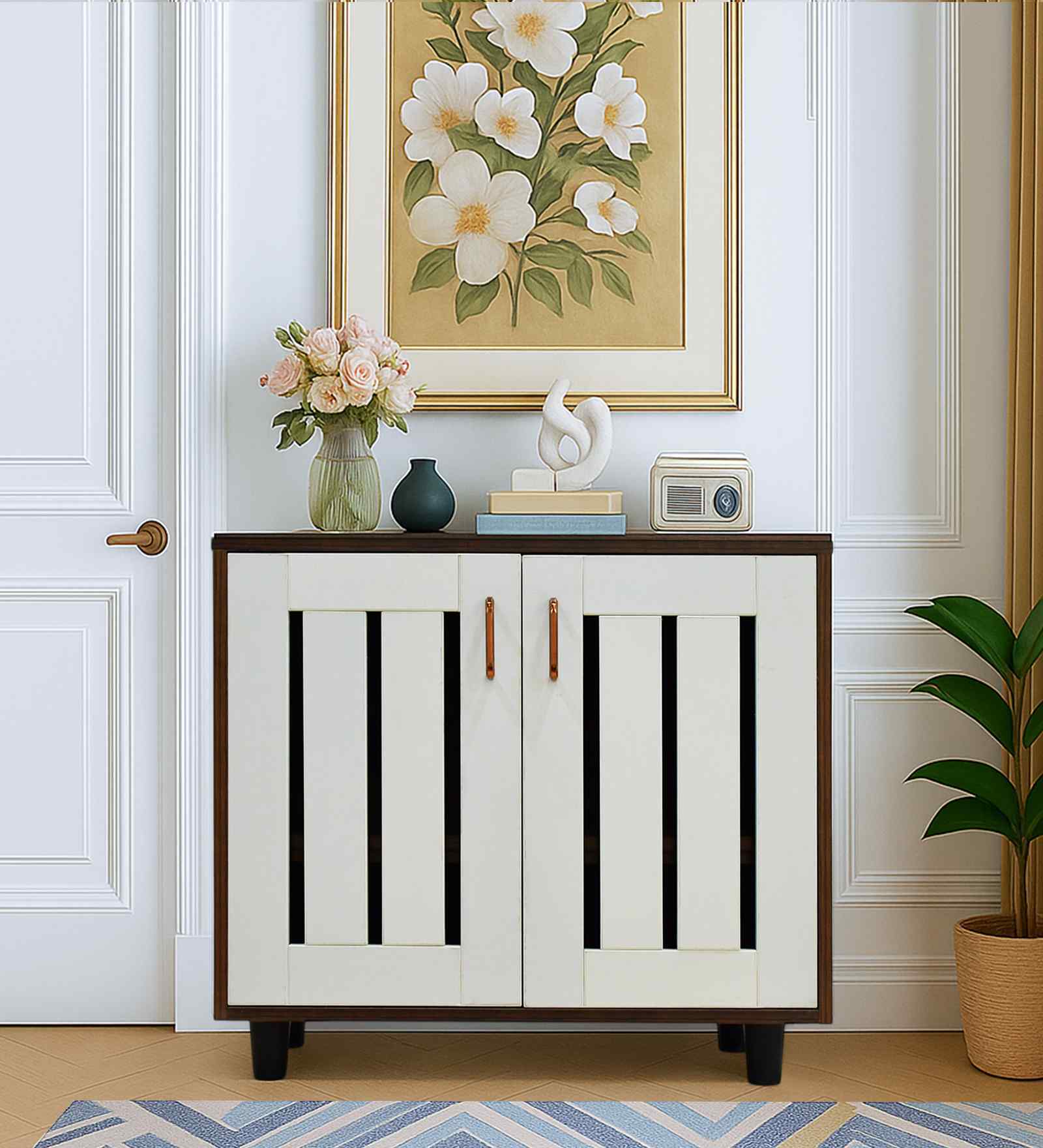 Portland Sideboard In Dusky Basalt With Ceramic White Finish