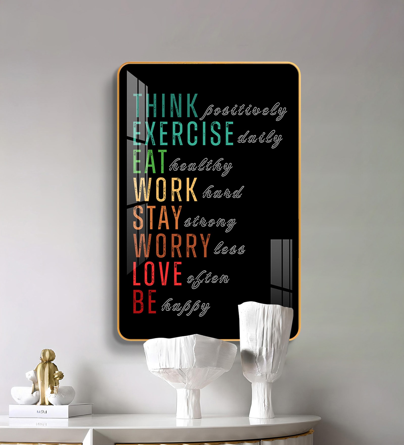 Positive Vibes MDF Wood Acrylic Wall Art