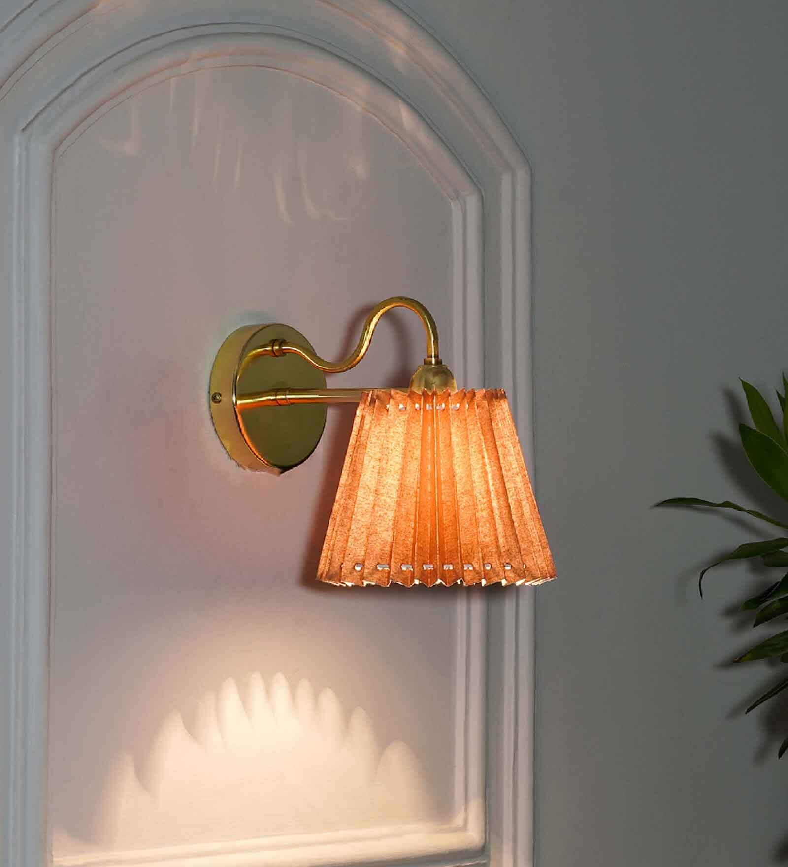 Possio Single Light Wall Fitting With Beige  Shade