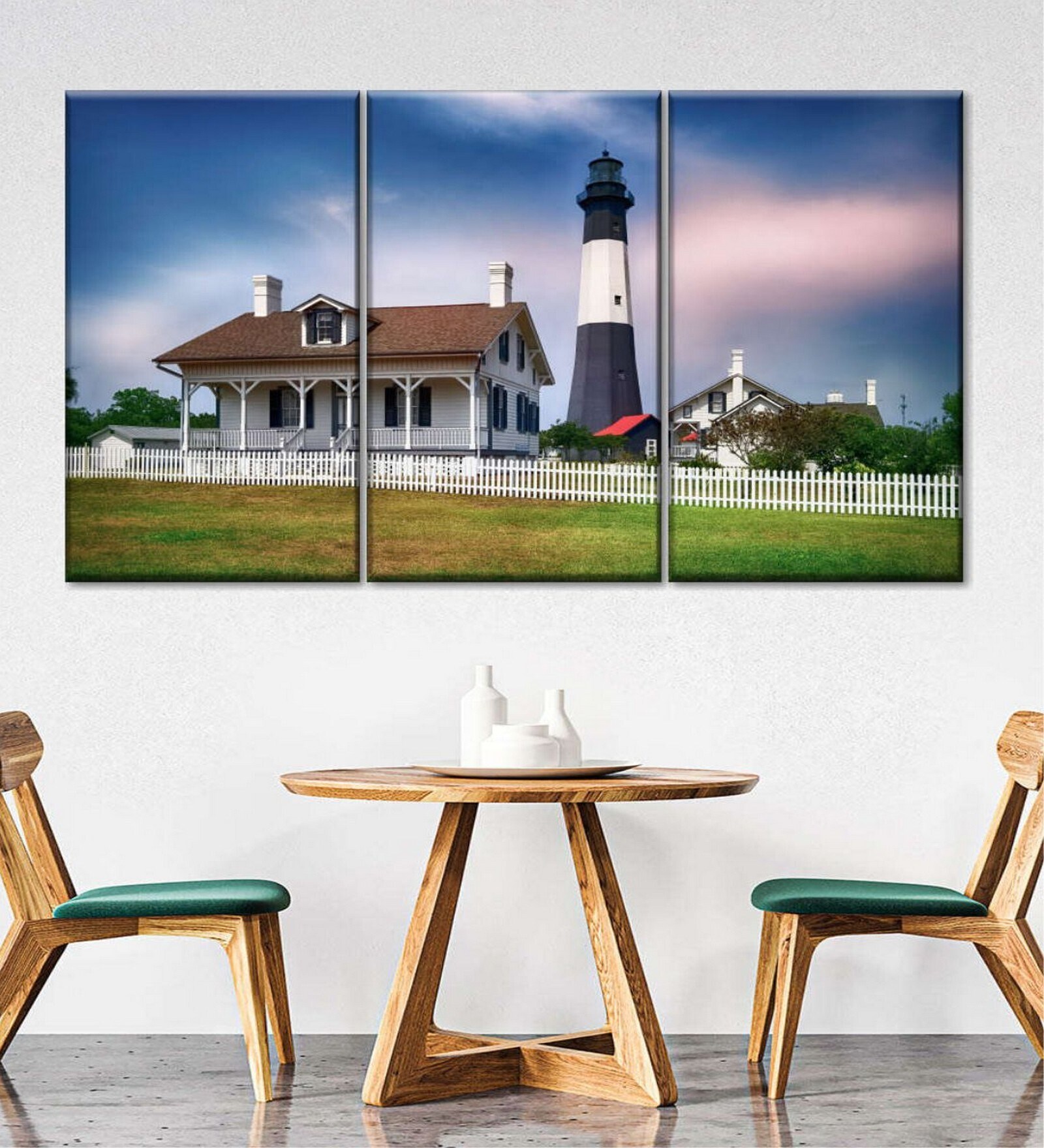 Green Blue Painting Wall Art Panels ( Set Of 3)