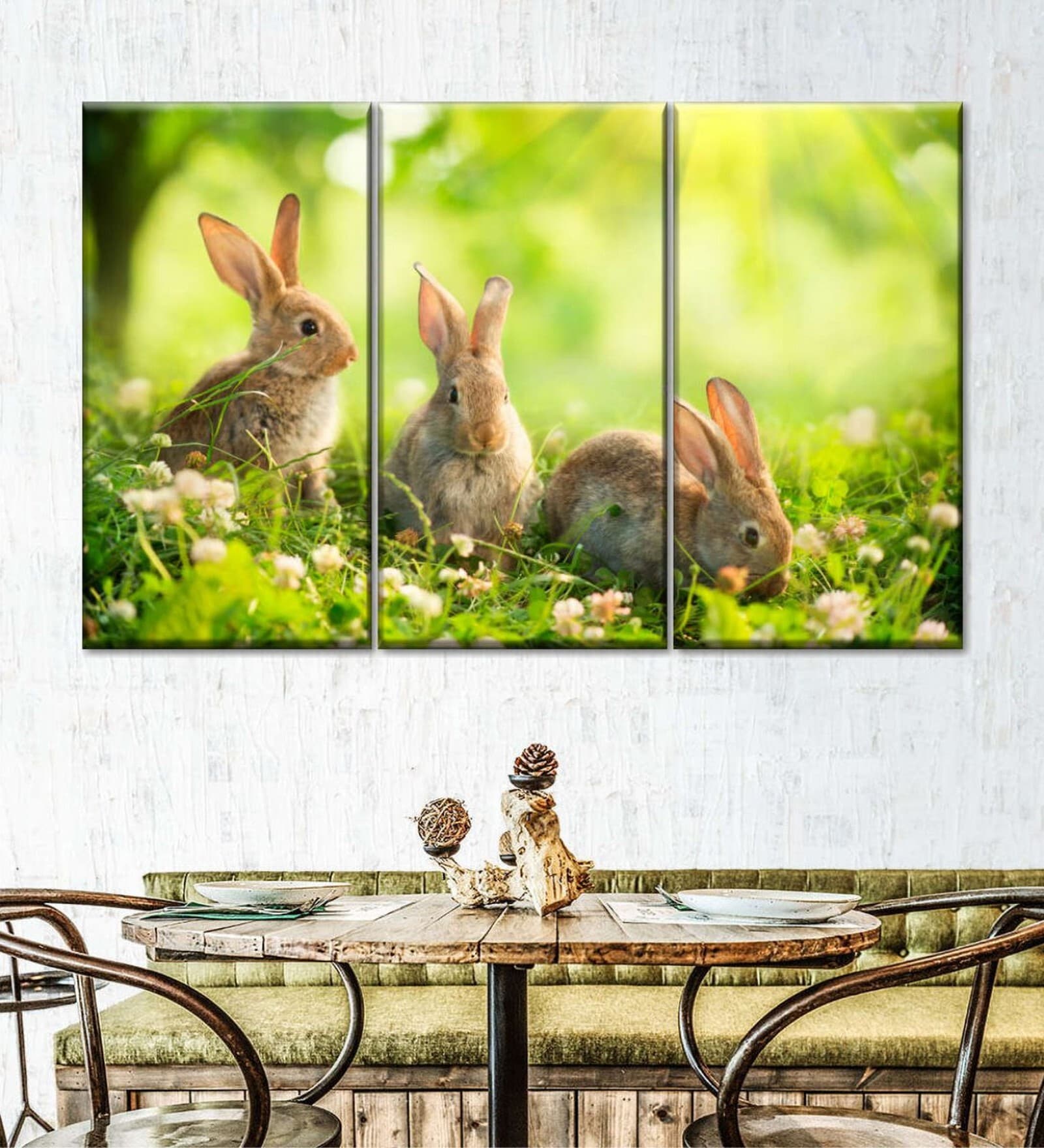 Green Brown Rabbits