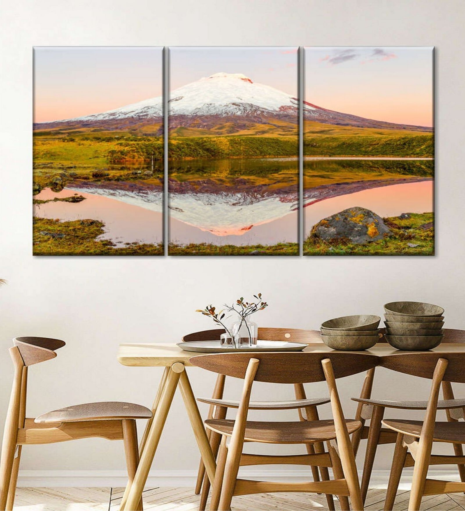 Grey Green Landscape Wall Art Panels ( Set Of 3)