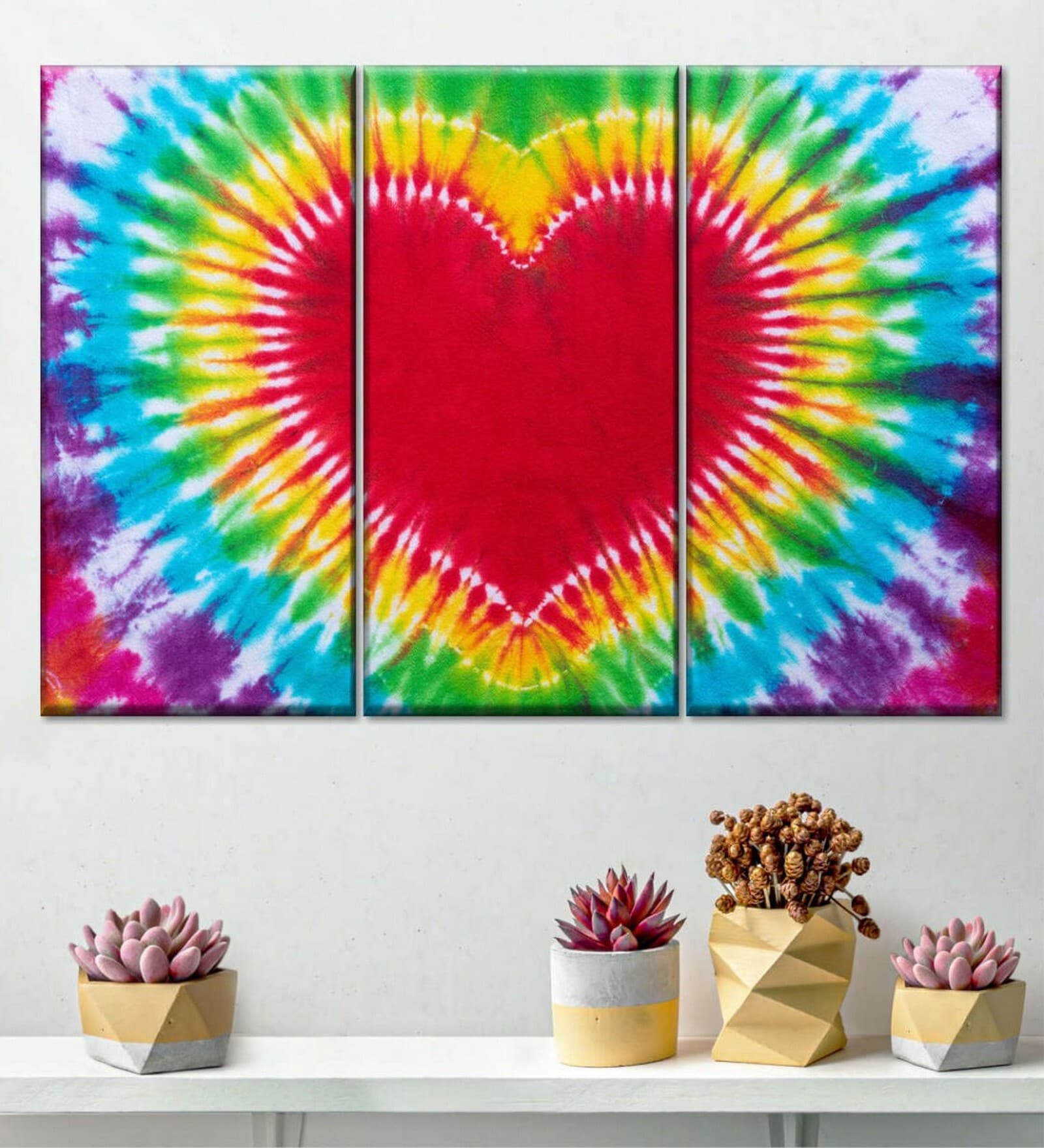 Red Blue Painting Wall Art Panels ( Set Of 3)