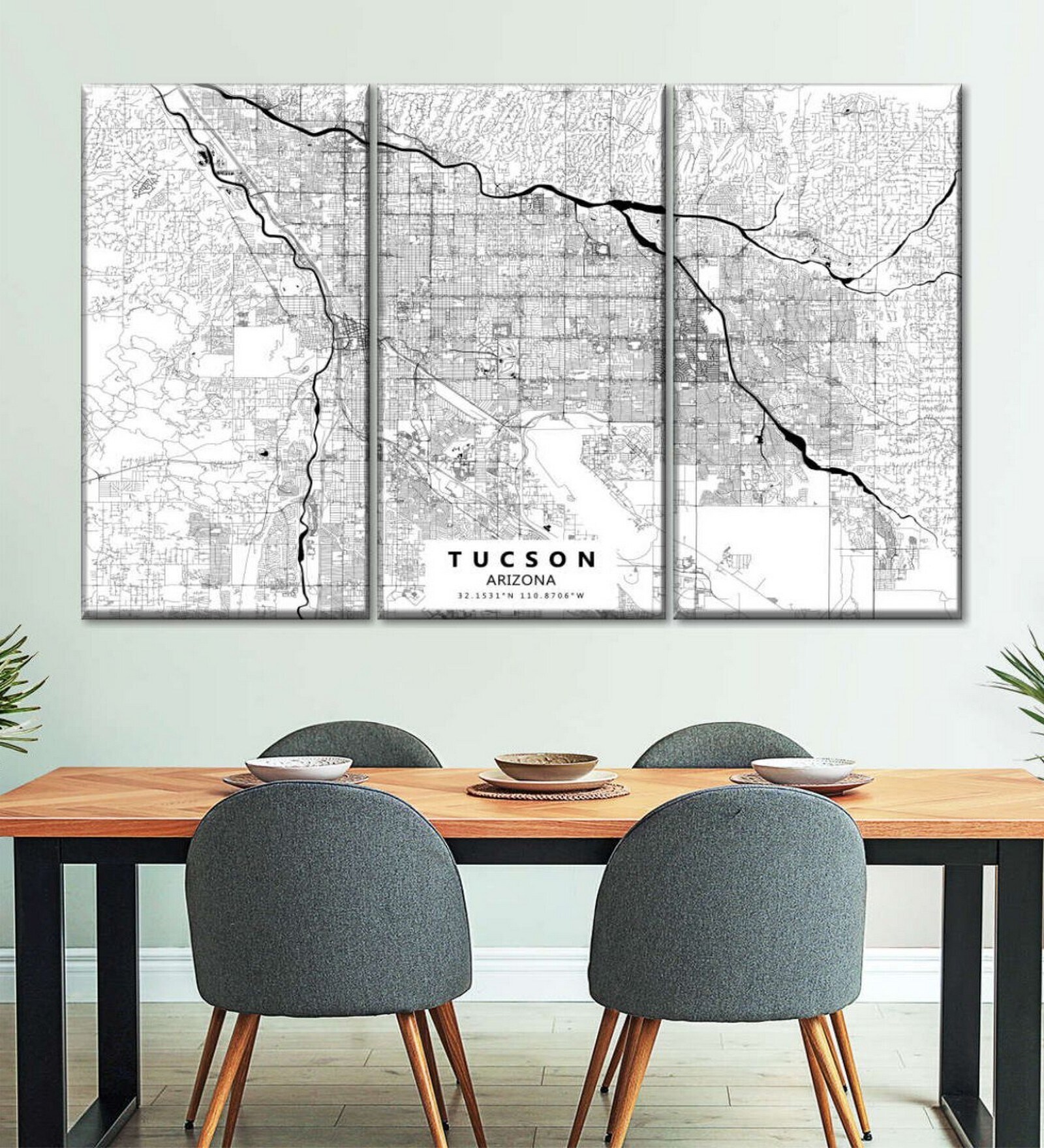 White Black Painting Wall Art Panels ( Set Of 3)